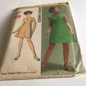 Dated 1969 Vintage Miss Dress Pattern Size 16
